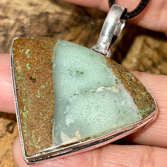 Apple Green Chrysoprase Pendant 2” - Picture 9 of 11